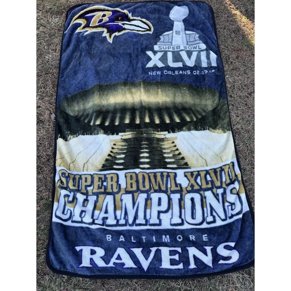 Baltimore Ravens Super Bowl XLVII Champions Blanket New‎ Orleans 2013 Super Bowl